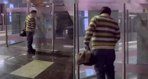 Man urinating in Metro station